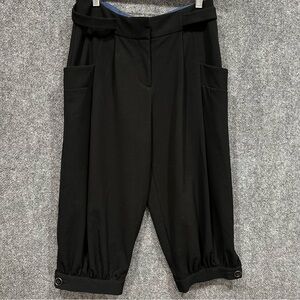 Anthropologie Elevenses knickers tailored pants size 4 black high rise pockets